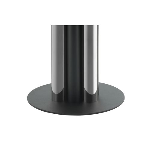 Table D’appoint Ronde En Verre Gris Argent 46x46x52cm