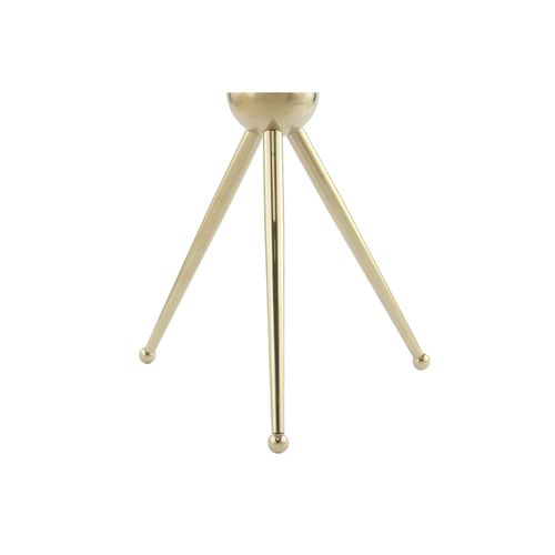 Table D’appoint Ronde En Verre doréEt Gris 46x46x52cm