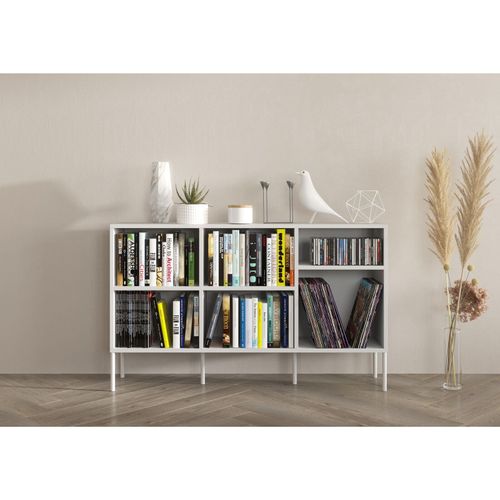 Bibliothèque Bois Blanc 130x30x78cm