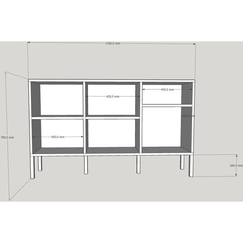 Bibliothèque Bois Noir 130x30x78cm