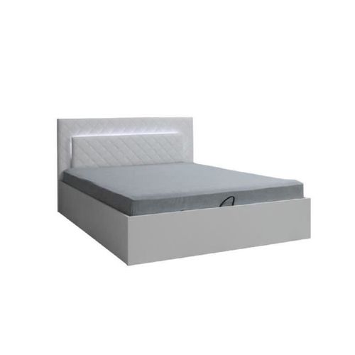 Ensemble Pour Chambre à Coucher Panarea. Lit Adulte Design Avec LED + Deux Chevets + Sommier