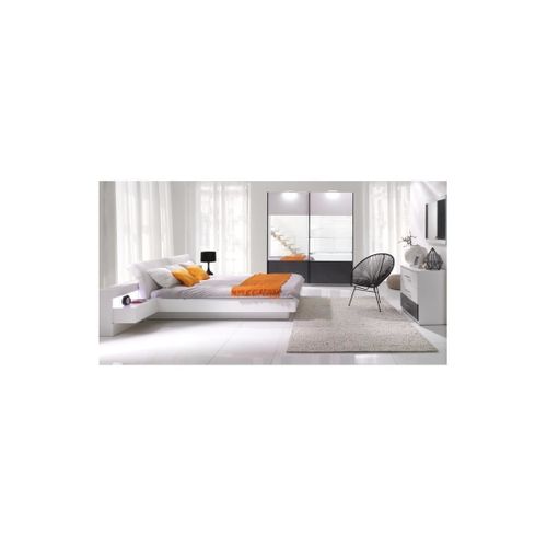 Lit Coffre 160x200 Renato Avec Sommier Coloris Blanc