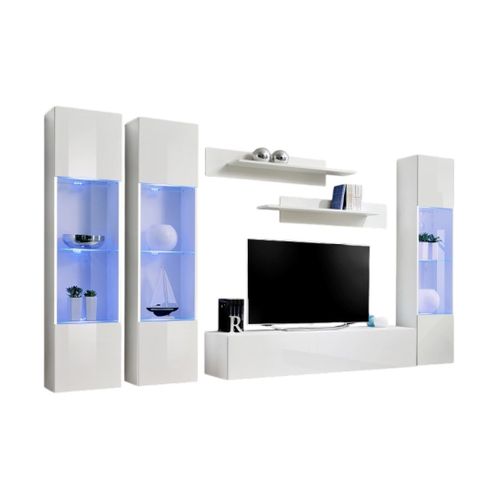Meuble TV Fly C3 Design, Coloris Blanc Brillant. Meuble Suspendu Moderne Et Tendance Pour Votre Sal