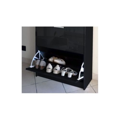 Meubles à Chaussures Klark Coloris Noir Haute Brillance – 18 Paires