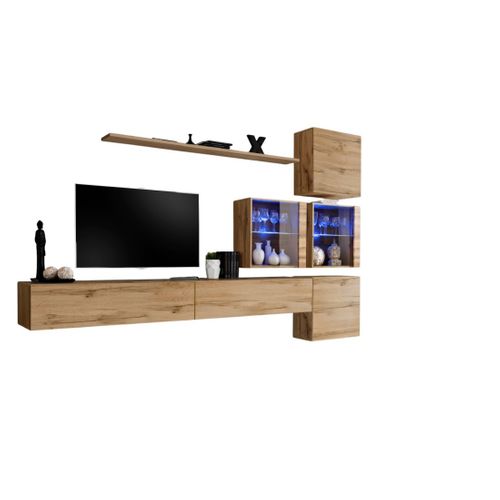 Ensemble Meubles Salon Switch Xix Design, Coloris Chêne Wotan.