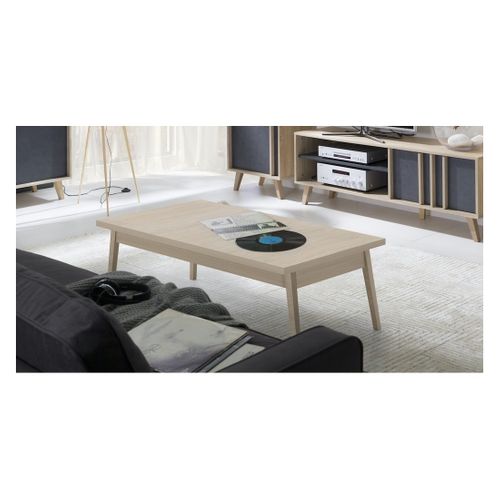 Table Basse Malmo Coloris Sonoma. Produit Idéal Pour Meubler Votre Salon. Style Contemporain.
