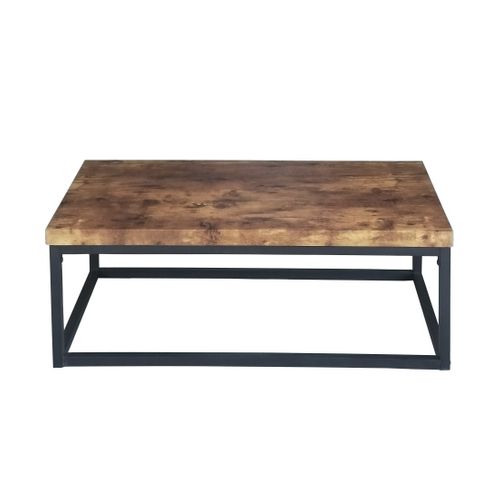Table Arizona Plateau En Bois Foncé, Pied En Acier Noir – 100 X 36 X 55 Cm