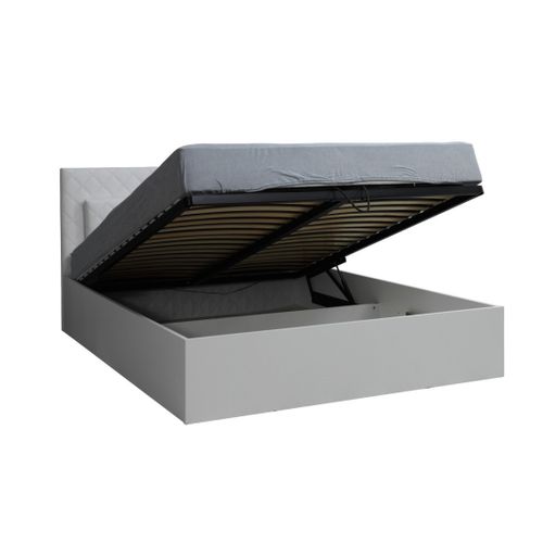 Lit Coffre Panarea – 2 Places 160x200 Cm Avec Sommier Et Coffre – Blanc Alpin