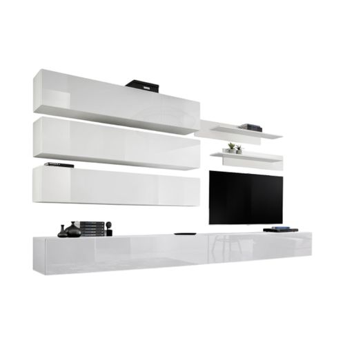 Ensemble De Meubles Suspendus Collection Fly J1 . Coloris Blanc.