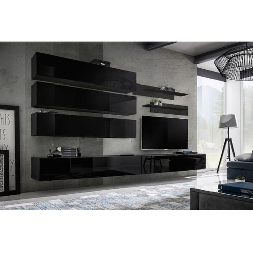 Ensemble De Meubles Suspendus Collection Fly J1 . Coloris Noir.