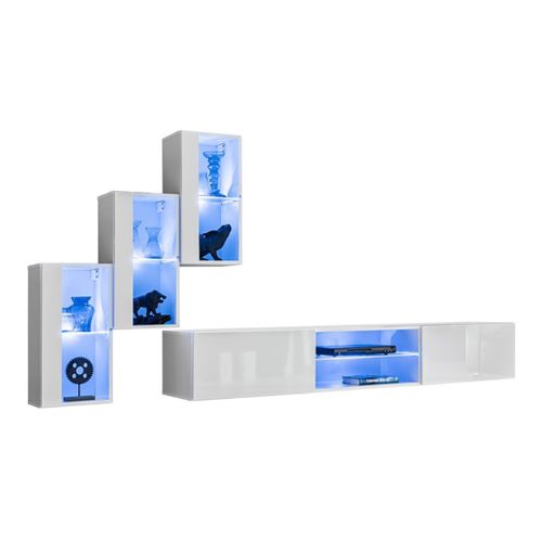 Ensemble Meubles De Salon Switch Xxii Design, Coloris Blanc Brillant.