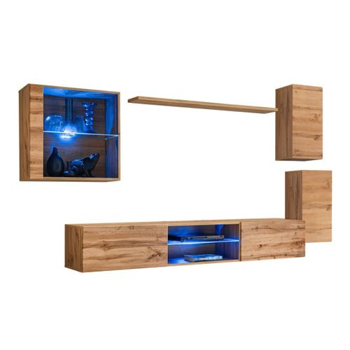 Ensemble Meubles De Salon Switch Xxiii – LED – Chêne – Design Suspendu