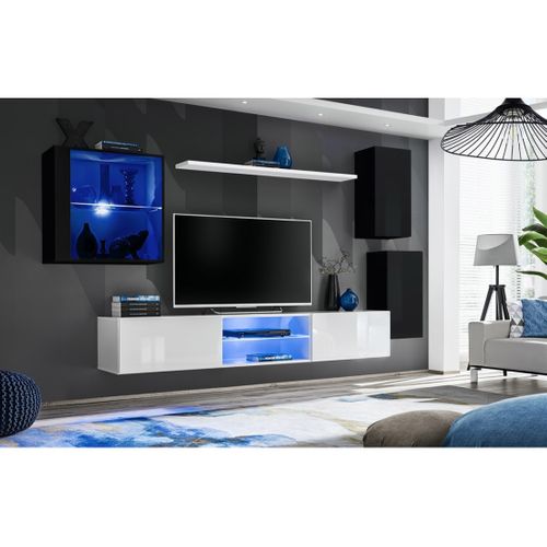 Ensemble Meubles De Salon Switch Xxiii – LED – Noir Et Blanc – Design Suspendu
