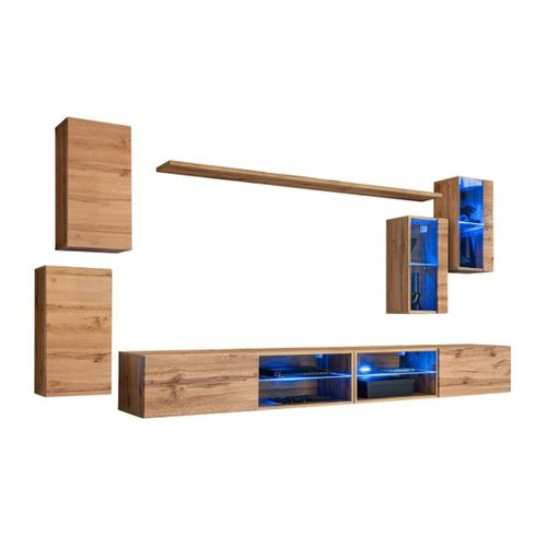 Ensemble Meubles De Salon Switch Xxv – LED – Chêne – Design Suspendu