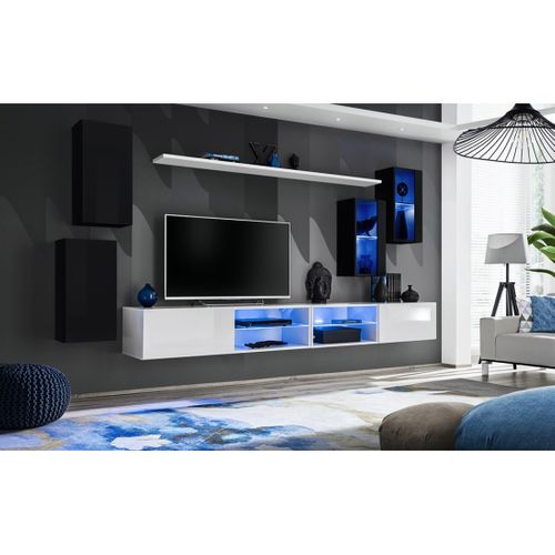 Ensemble Meubles De Salon Switch Xxv – LED – Noir Et Blanc – Design Suspendu