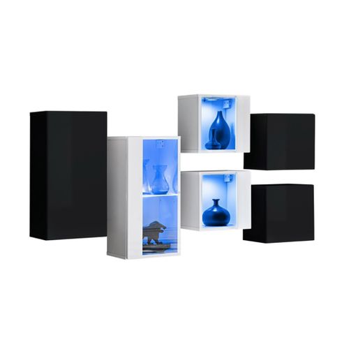 Ensemble Meubles De Salon Switch Sbiv Design. Coloris Noir Et Blanc.