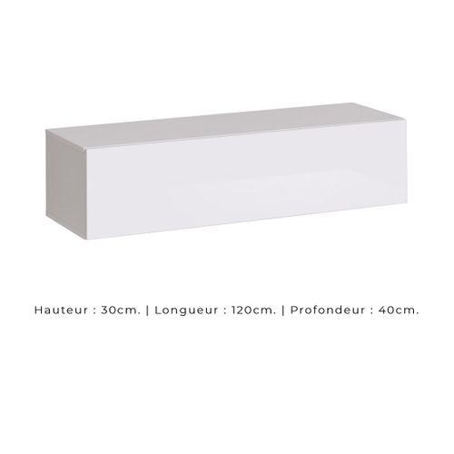 Ensemble Meubles De Salon Industriel Switch M3 – Blanc – LED Intégrées et Système Push To Open