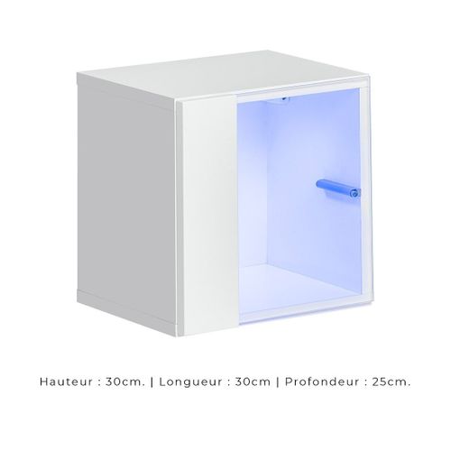 Ensemble Meubles De Salon Industriel Switch M3 – Blanc – LED Intégrées et Système Push To Open