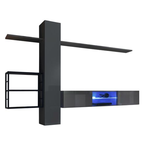 Ensemble Meubles De Salon Style Industriel Switch M5 – Coloris Gris – LED Intégrées