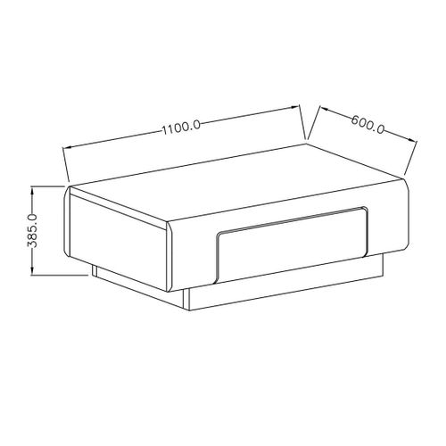 Table Basse Ohio – Gris Et Chêne – 110x60 Cm – Style Contemporain
