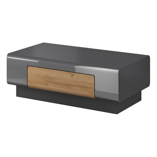 Table Basse Ohio – Gris Et Chêne – 110x60 Cm – Style Contemporain