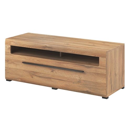 Meuble TV 140cm Collection Breda. Coloris Chêne. Style Design.