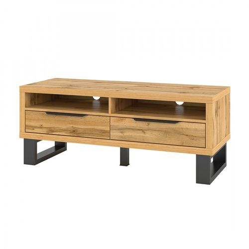 Meuble TV 120cm Collection Milo. Coloris Chêne. Style Design.