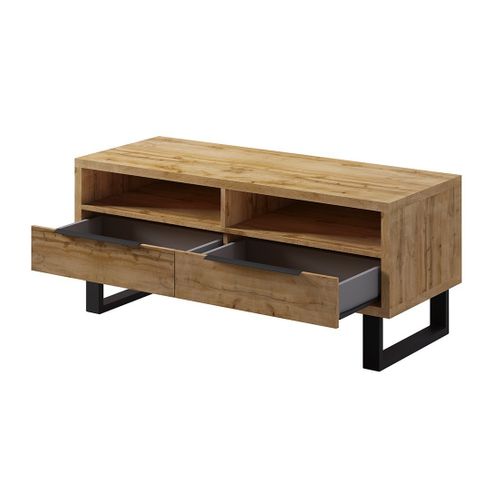 Ensemble 3 Meubles De Salon Collection Milo. Coloris Chêne. Style Industriel