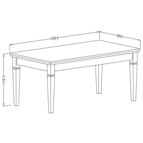 Table Basse Assia – Rectangulaire 110x60 Cm – Vert Et Chêne – Style Classique Chic