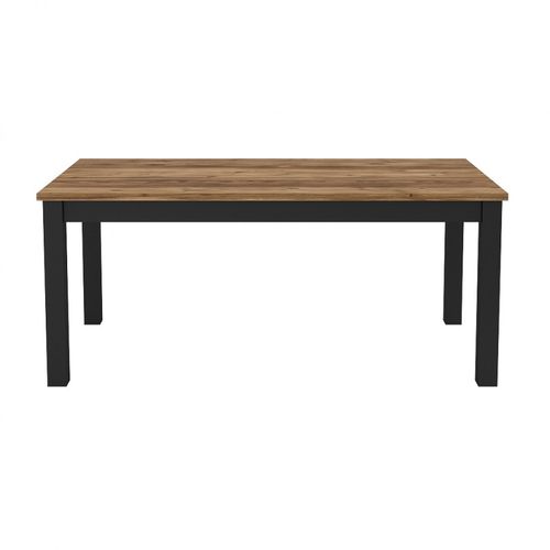 Table 6 Personnes Pour Salle à Manger Collection Darwin. Plateau Couleur Épicéa. Pieds Noirs