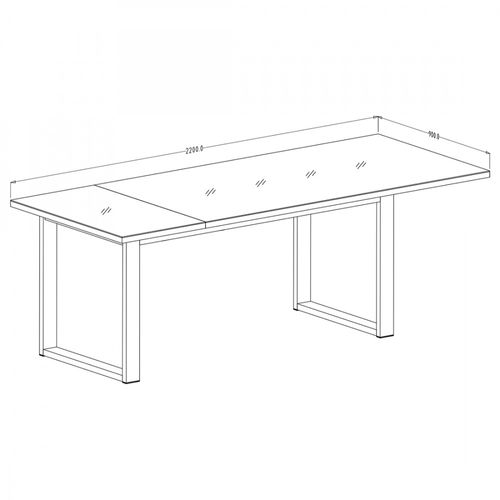 Table Extensible Pour Salle à Manger Milo 170-220cm, Coloris Chêne