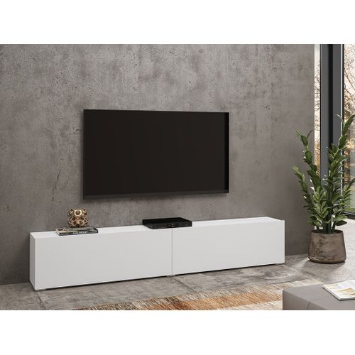 Meuble TV 180cm Collection Eva. Couleur Blanc Et Chêne.