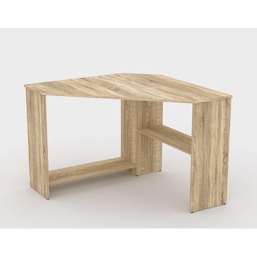 Bureau D'angle Karo – Chêne Clair – Design Moderne Avec Rangements Intermédiaires