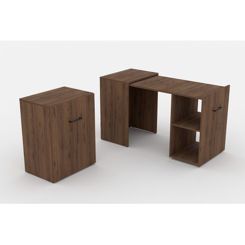Bureau Pliable Spécial Petite Espace Collection Flip Coloris Chêne Foncé.