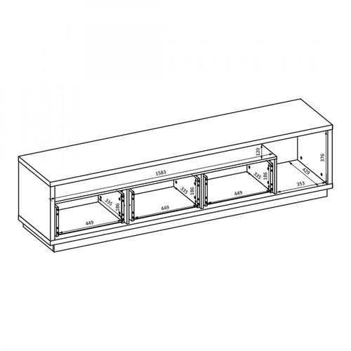 Meuble TV XL 200cm Collection Clara. Couleur Chêne Et Blanc Brillant.