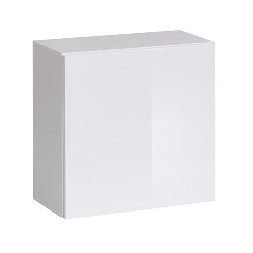 Armoire Cube Suspendue Coloris Blanc 60x60cm Pour Salon Collection Switch.