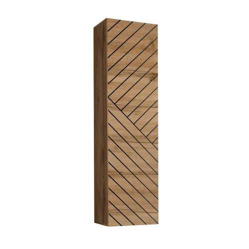 Ensemble Meuble Salon Switch Iii Design, Coloris Blanc Et Chêne Wotan. Finitions Brillant Et Effet