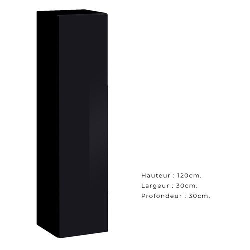 Colonne Suspendue – Noir – Collection Switch – 1 Porte – 30x120 Cm – Design Moderne