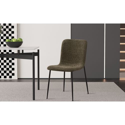Chaise 'alice' Bouclé Vert, Dimension H81.5 X L42 X P57