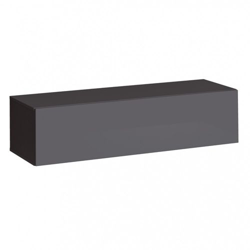 Meuble TV Suspendu 120 Cm – Gris – Collection Switch – Finitions Brillantes – Design Moderne