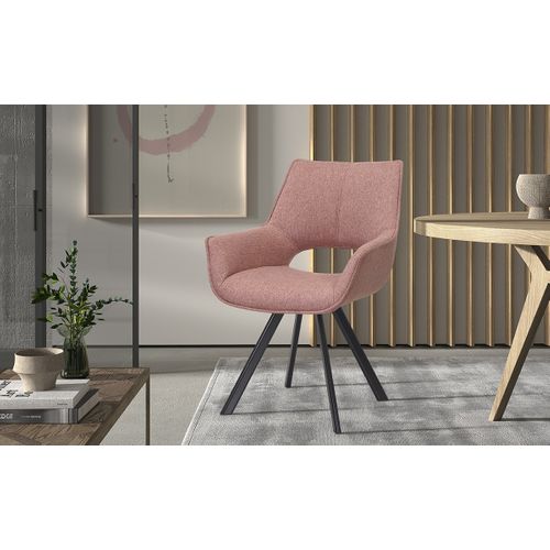 Chaise Timote Tissu Rose, Dimension H86.5 X L61 X P64