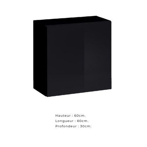 Ensemble De Meubles Design De Salon Switch V, Coloris Noir Et Chêne. Finitions Noir Brillant Et Chê