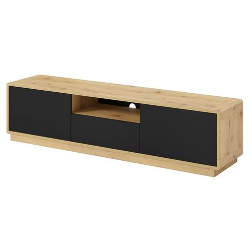 Meuble TV 180cm Collection Villa. Couleur Chêne Et Noir Mat