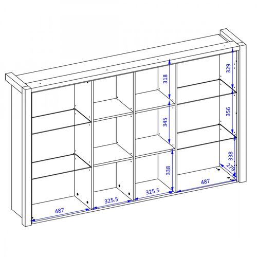 Huche Collection Tivora. 2 Portes Et 6 Niches Centrales. Couleur Chêne Et Noir.
