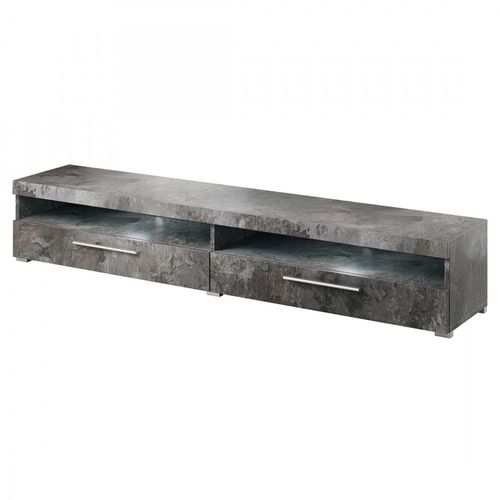 Meuble TV XL 200cm Collection Bombay. Couleur Gris Effet Ardoise.