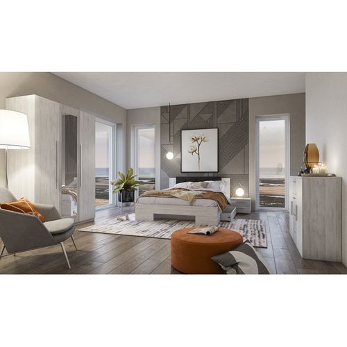Lit Adulte 160x200 Collection Irina. Coloris Gris Clair Et Gris Foncé