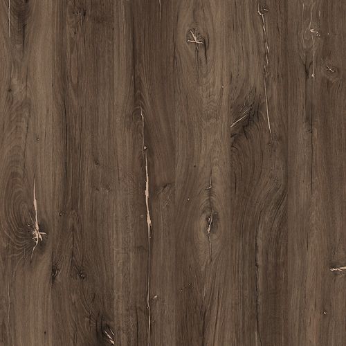Lit Adulte 180x200 – Chêne Foncé Et Noir – Collection Fox – Sommier Non Inclus