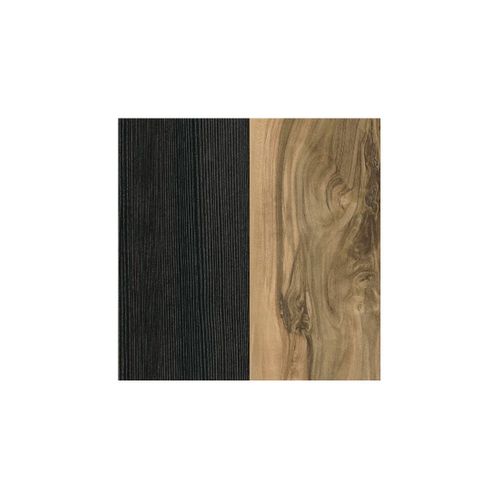 Vitrine Haute Design 1 Porte, Collection Santiago. Coloris Noyer Et Noir Effet Bois