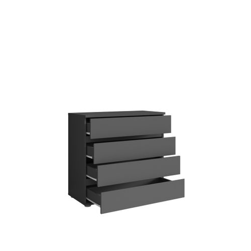 Commode 4 Tiroirs - Gris Graphite - Collection Nofi