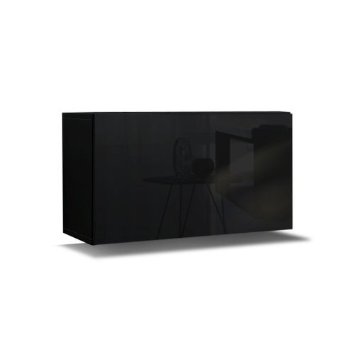 Ensemble De Meubles De Salon Noir Suspendus Collection Cepto Vii 249cm, 8 Portes